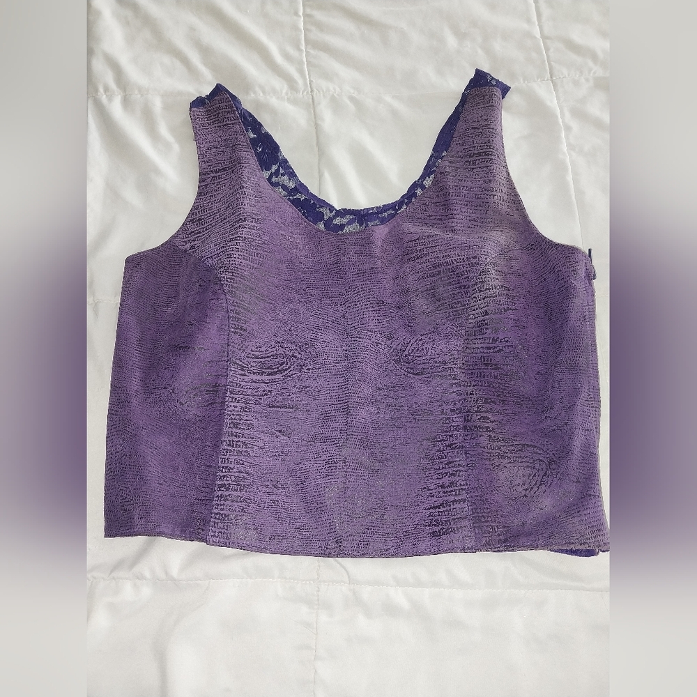 Purple Textured Sleeveless Top